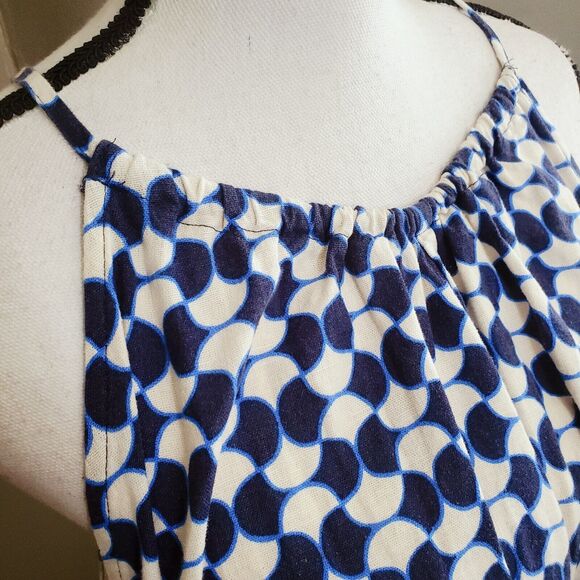 Ava & Viv Dress Women's Size 2X Blue White Geometric Halter Neck Pockets New - Picture 6 of 14
